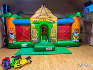 BBC Inflatables Amazonian Play Centre in Bredon village hall