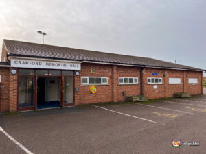 Crawford Memorial Hall entrance. Venue hire near me.