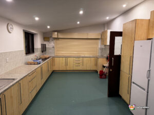 kitchen space worktops and equipment.