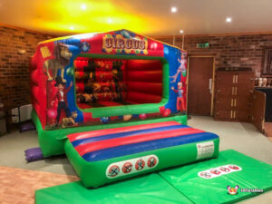 BBC Inflatables Circus Box at Madresfield Working Mens Club Main Hall