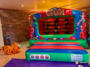 BBC Inflatables Circus Box & Tiger Rocker at Madresfield Working Mens Club Main Hall