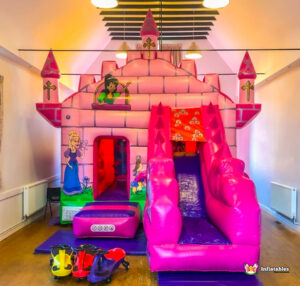 Stoulton Village Hall Pink princess bouncy castle